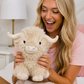 White Highland Cow Weighted Plush - Warmable, Washable Comfort Plush, Perfect Gift, 11" tall, approx. 2 lb - Hugglz