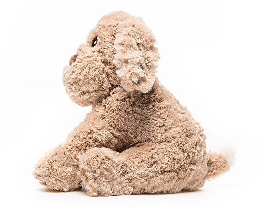Brown Dog - Warmable, Weighted, Washable - Dimensions: Approx. 12" tall, 2 lbs - Hugglz