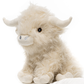 White Highland Cow Weighted Plush - Warmable, Washable Comfort Plush, Perfect Gift, 11" tall, approx. 2 lb - Hugglz