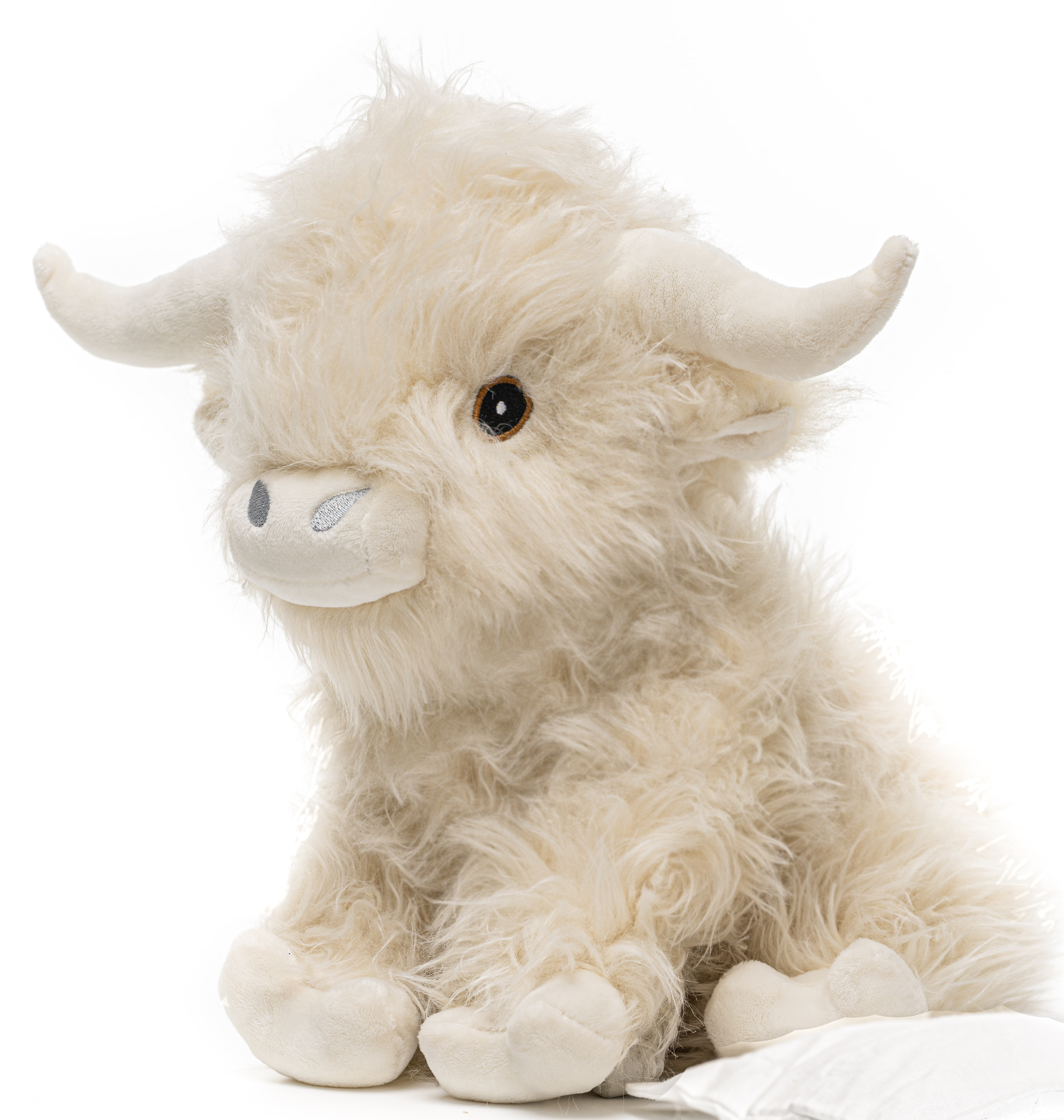 White Highland Cow Weighted Plush - Warmable, Washable Comfort Plush, Perfect Gift, 11" tall, approx. 2 lb - Hugglz