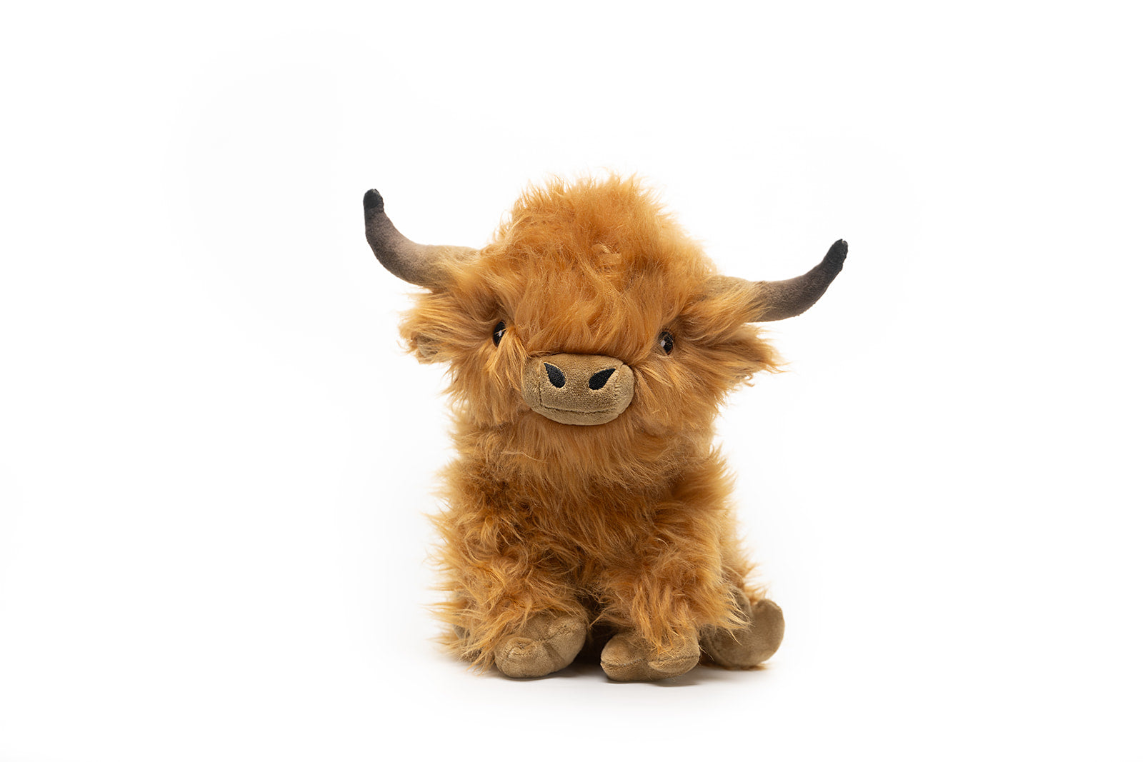 Brown Highland Cow - Warmable, Weighted, Washable  - Dimensions: Approx. 12" tall, 2 lbs - Hugglz
