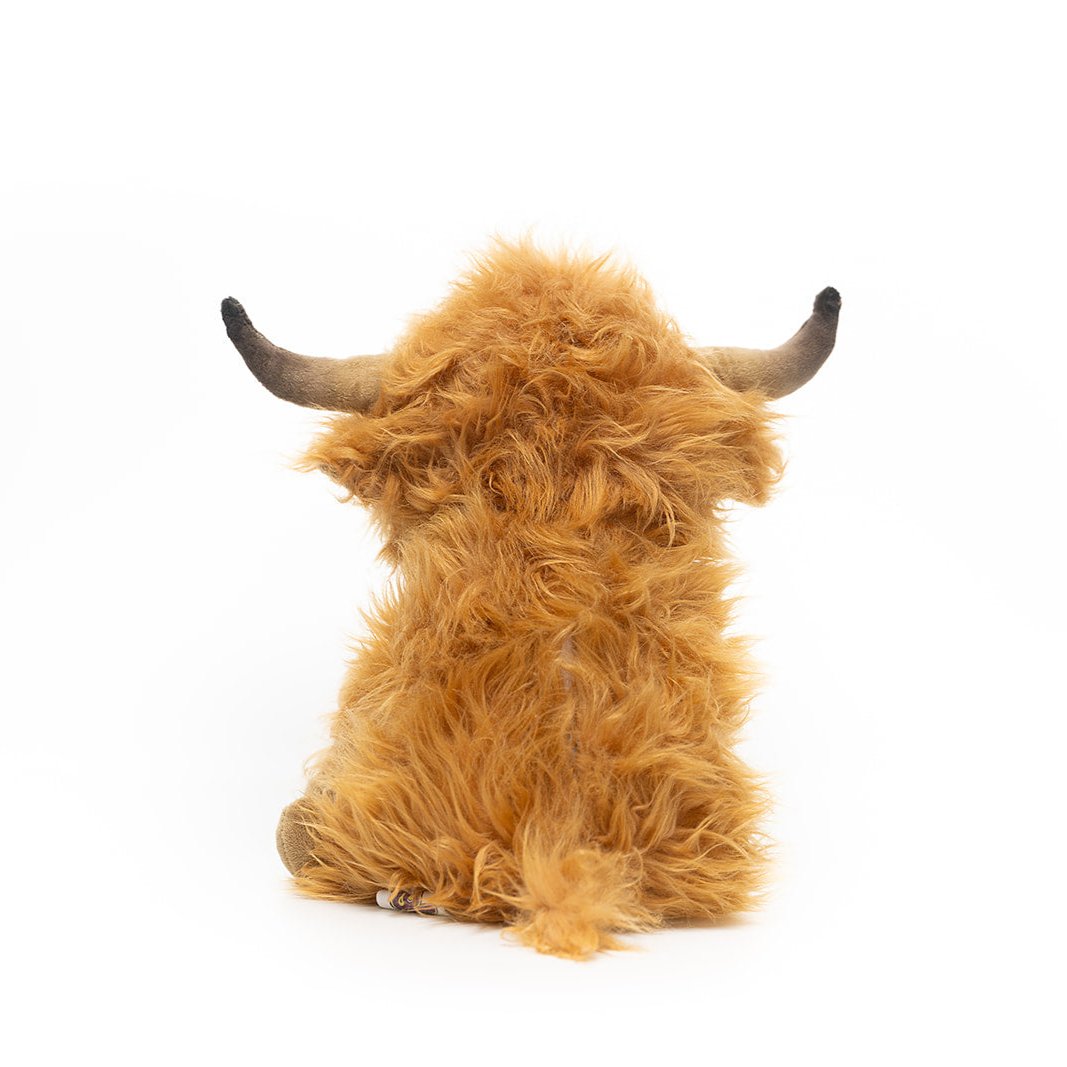 Brown Highland Cow - Warmable, Weighted, Washable  - Dimensions: Approx. 12" tall, 2 lbs - Hugglz