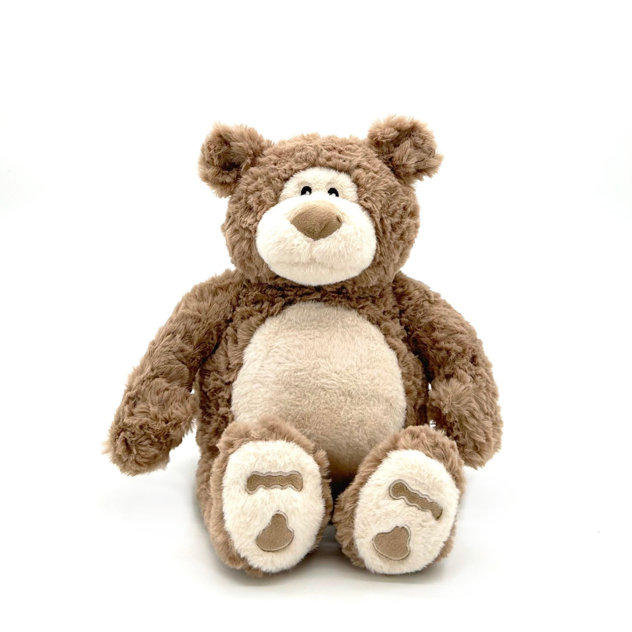 Soft Brown Bear - Warmable, Weighted, Washable  - Dimensions: Approx. 12" tall, 2 lbs - Hugglz